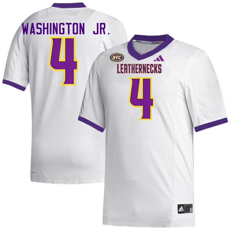 Western Illinois Leathernecks #4 Kevin Washington Jr. College Football Jerseys,Uniforms-White